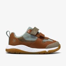 Image of Clarks Boys Steggy Soar Toddler Tan Combination Trainers Leather Casual