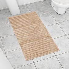 Image of Linens Limited Spa Deep Pile Ribbed Bath Mat, Beige