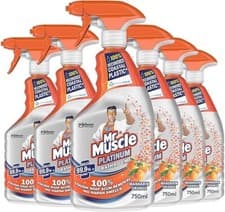 Image of 6 x Mr Muscle Platinum Bathroom Cleaner Spray 750ml