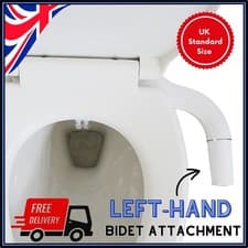 Image of LEFT Hand Bidet Toilet Seat Attachment for Bathroom UltraSlim Dual Nozzle DIY UK