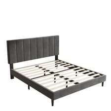 Image of Luxury Bed Frame Slatted Bedframe Bedroom Furniture Double KING Size 4FT 5FT 6FT
