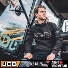 Image of JCB Horton Hooded Mens Sweatshirt Hoody Hoodie Workwear Heavyweight Work Top