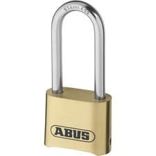 Image of ABUS 180IB Series Brass Combination Long Stainless Steel Shackle Padlock - 53mm