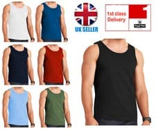 Image of MENS VESTS 100% Cotton TANK TOP SUMMER TRAINING GYM TOPS PACK PLAIN S - 5XL LOT