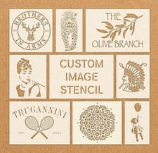 Image of Personalised Custom Logo Image Stencil Reusable Mylar A6 A5 A4 A3 A2 A1