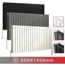 Image of Designer Oval Column Flat Panel Vertical Horizontal Central Heating Radiator UK