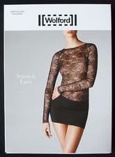 Image of WOLFORD STRETCH LACE PULLOVER SWEATER size 36 UK 8-10 in Black NWT