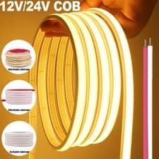 Image of 12V 24V Neon COB LED Strip Lights Cabinet Kitchen Flexible Tape Rope Light IP68