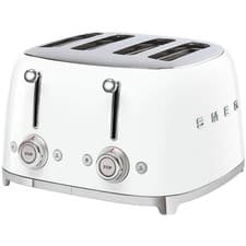 Image of Smeg 4 Slice Retro Style Toaster in White | 2000W | TSF03WHUK | Brand New