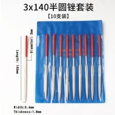 Image of 10pcs 3x140mm Half Round Diamond Grit File Set Sharpening For Wood Metal Plastic