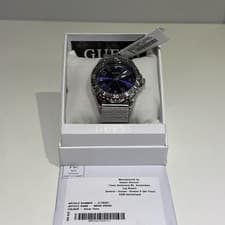 Image of Guess Silver/Blue Mens Analogue Watch U1393G1 *Brand new*