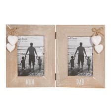 Image of Sass & Belle Mum Dad Couples Double Photo Frame Folding Gift 6x4 inches 15x10 cm