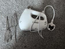 Image of Prolex Electric Hand Mixer 5 Speed 120W White Kitchen Baking Appliance UK Plug