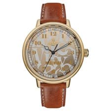 Image of Vivienne Westwood Ladies Watch VV299GDBR Cavendish Quartz Gold Dial Leather 50M