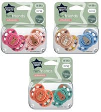 Image of Tommee Tippee Fun Style Orthodontic Soothers 18-36m BPA-Free Dummy Twin Pack New