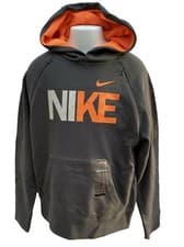 Image of New NIKE Boys Pullover Hoodie Vented Shoulders Charcoal Grey Age 10-12 Years