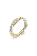 Image of Guess Ladies Twist Ring UBR05068YGRH54