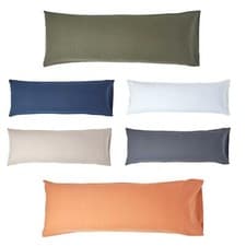 Image of Luxury Soft Linen Plain Body Pillowcase Green, Navy, Grey, White, Orange