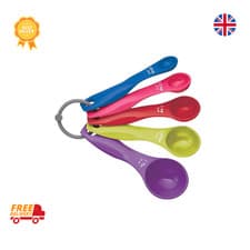 Image of Colourworks Measuring Spoon Set 5pc Plastic Dishwasher Safe Bright Colours