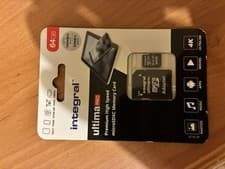 Image of Integral Ultima Pro Premium High Speed 64GB microSDXC memory card.
