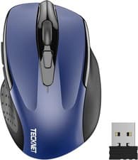 Image of TeckNet BM307 Ergonomic Wireless Mouse 2.4GHz 5-Level DPI Plug & Play Blue