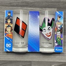Image of Brand New DC Harley Quinn & Joker 2pk Glasses
