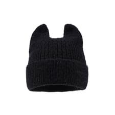 Image of Women Winter Warm Acrylic Knitted Beanie Hat with Ear Flaps Casual Style