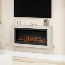 Image of Flare Elyce Grande Wall Mounted Electric Fireplace in Cream, 2kW