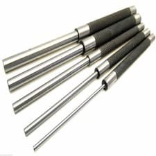 Image of 5Pc LONG HEAVY DUTY STEEL 8" PARALLEL PIN PUNCH FLAT CENTRE 3mm - 9mm ROLL NAIL