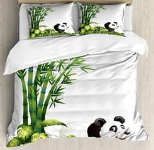 Image of Kids Duvet Cover Set Panda Bear Bamboo
