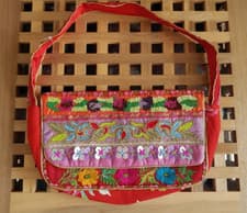 Image of Accessorize Pink Floral Embellished Handbag New Embroidered