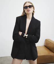 Image of River Island Black Oversized Blazer UK 8 Smart Casual Jacket Chic New RRP £69