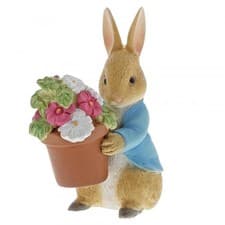 Image of Beatrix Potter Peter Rabbit Figurine - Peter Rabbit Brings Flowers
