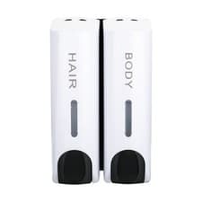 Image of 2 Chamber Wall Mounted Soap Dispenser Bathroom Hand Wash Home Shower Gel Shampoo
