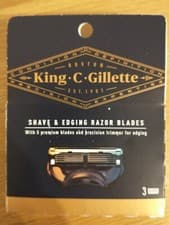 Image of Gillette King Razor Blades 3 Refill Pack New