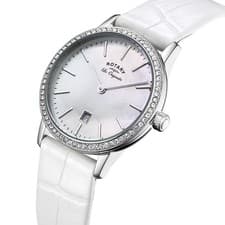 Image of Rotary Les Originales Ladies Watch LS90050/07 MOP Dial Leather Strap