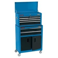 Image of Draper Combined Roller Cabinet and Tool Chest, 6 Drawer, 24", Blue 19563