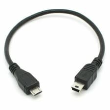 Image of Micro USB to Mini USB Cable OTG 5 Pin Male to Mini B Data Lead 10cm 25cm