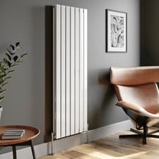 Image of Designer Radiator Vertical Horizontal White Flat Panel Oval Column Double Rads