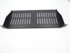 Image of 1U 200mm DEEP BLACK RACKMOUNT SHELF FOR 19 INCH RACK Racks AV racks Cabinets 