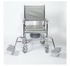 Image of NRS Healthcare M66119 Wheeled Commode with Footrests / Padded NEW