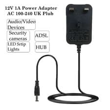 Image of AC/DC 12V 1A 1000mA 100-240V AC 50/60Hz UK POWER SUPPLY ADAPTER CHARGER MAINS UK