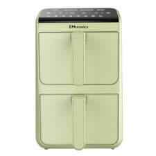 Image of EMtronics 10L Stack Dual Air Fryer Double Basket Large Family Size - Sage Green