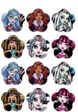 Image of 24 Monster High Fairy Cake Toppers Edible Party Decorations