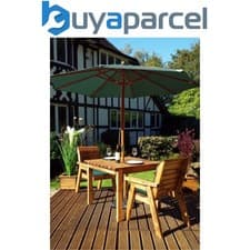Image of Charles Taylor 2 Seater Wooden Garden Bistro Dining Table & Chairs Green
