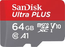 Image of SanDisk Ultra PLUS 64GB Micro SDXC Memory Card UHS-I U1 A1 Class 10 With Adapter