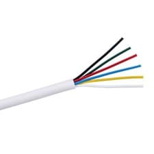 Image of Alarm Cable 6 Core White Intruder Security Wire PVC Insulated NEXT DAY DELIVERY