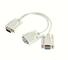 Image of VGA to VGA 1Male VGA to 2Femlae VGA Splitter Cable 2Way VGA SVGA Monitor Adapter