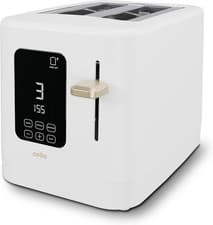Image of 800W 2 Slice White Toaster with Detachable Crumb Tray, Digital Control Panel wit
