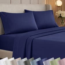 Image of King Sheets Deep Pocket Set - 1000 Thread Count Sateen, Thick and Natural 100...